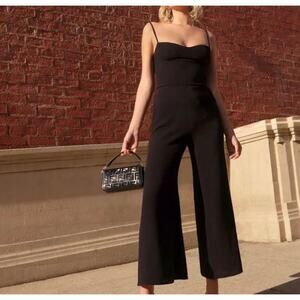 Reformation cropped ankle wide leg jumpsuit size 10